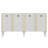 Elegant Console Table, White & Gold, 100% Melamine Coated Particle Board, Thickness: 0.7 inches | Stylish & Functional Design for Living Room, Hallway, Entryway, Modern Home Decor-1387532732