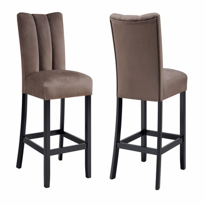 Ensemble de 2 chaises à hauteur de comptoir entièrement rembourrées en microfibre et capitonnée