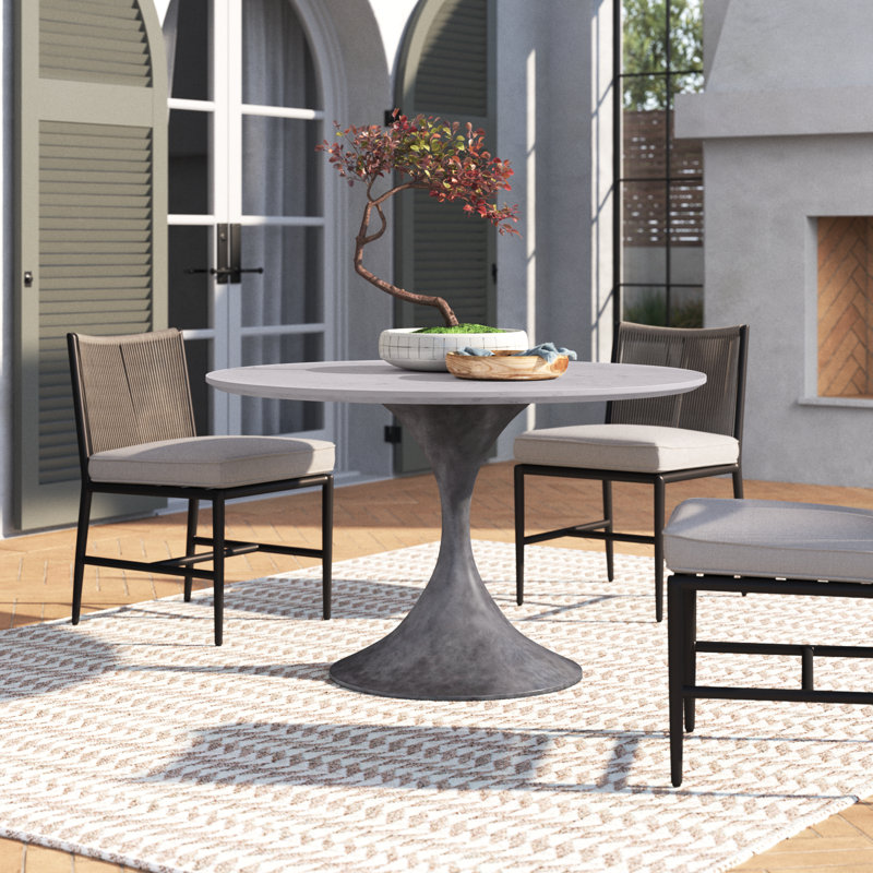 Timberly 48'' Stone Outdoor Dining Table