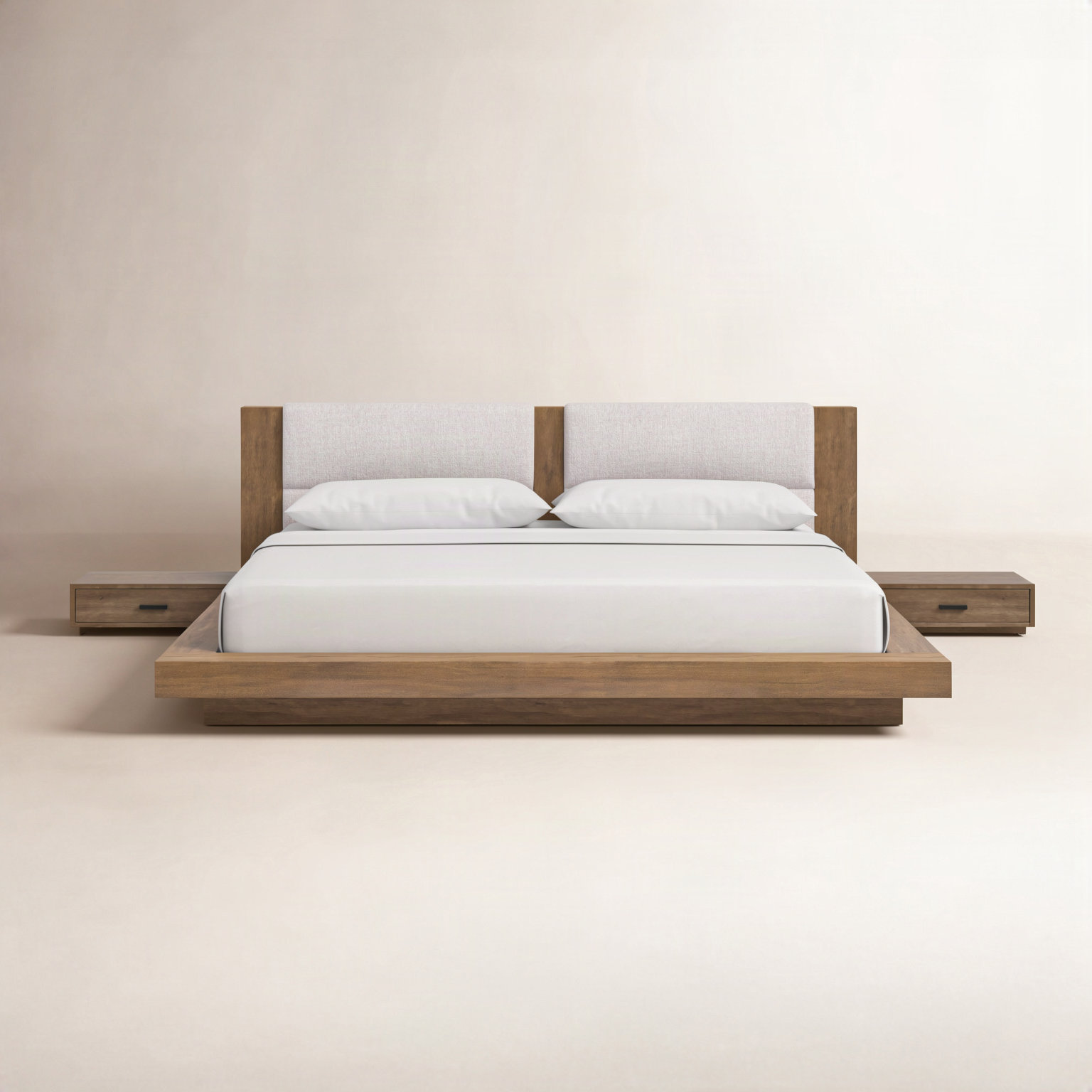 Boushra Bedroom Set, Light Walnut, King