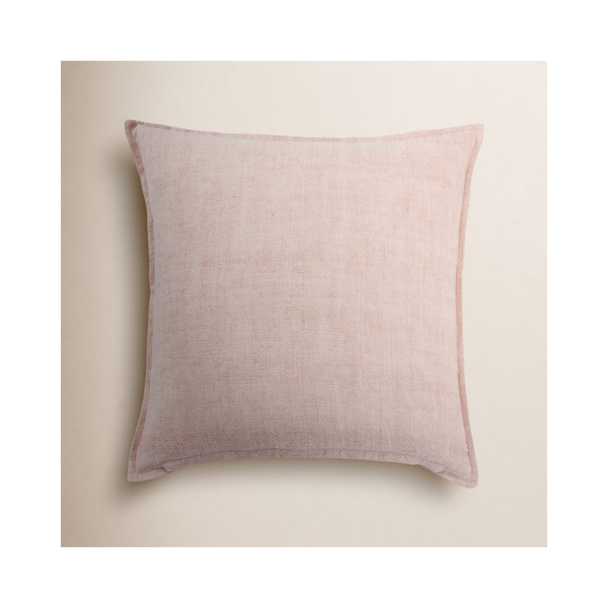 Burbank Linen Throw Pillow, Light Pink, Down, 22" x 22"