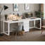 Bureau 78,7 "pour deux personnes avec tiroirs, bureau d'ordinateur moderne double