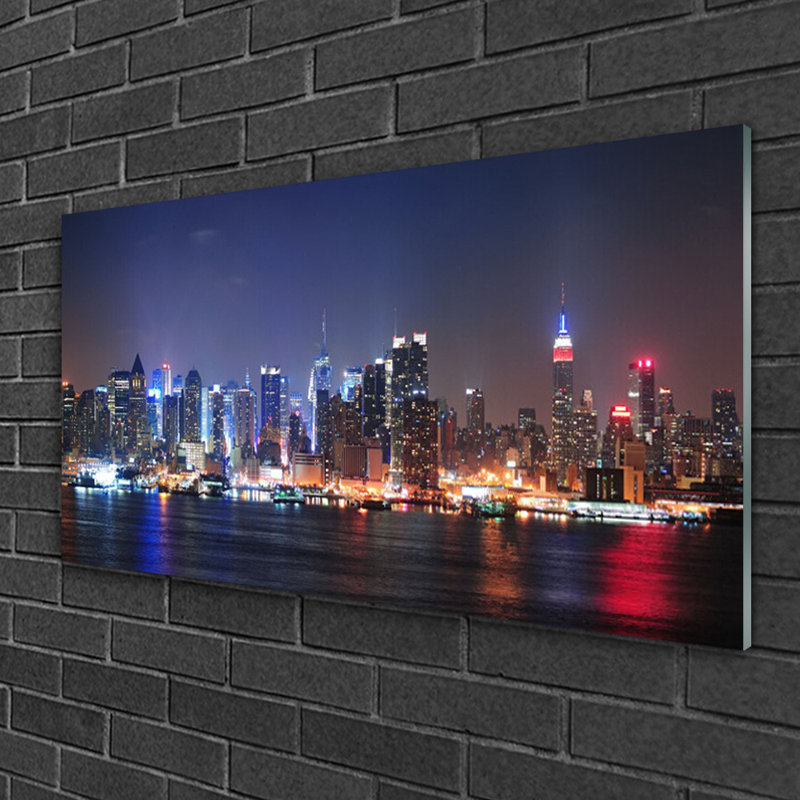 Houses City Skyscrapers - No Frame Print on Glass