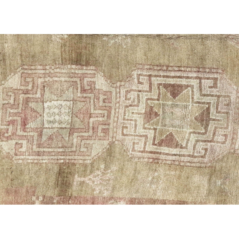 One-of-a-Kind Hand-Knotted 1960s 7'5" x 13'1" Wool Area Rug in Beige/Light Red