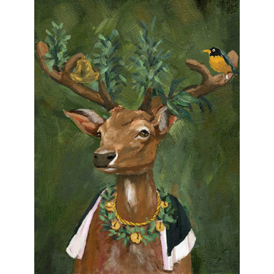 «Decorated Santa Deer», reproduction sur toile tendue