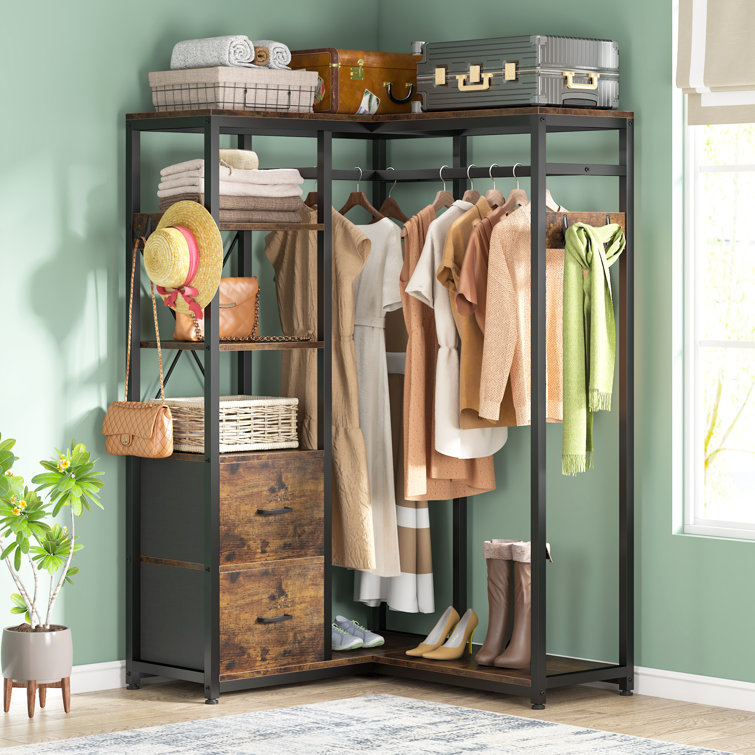 Free Standing Closet Organizer with Removable Drawers and Shelves