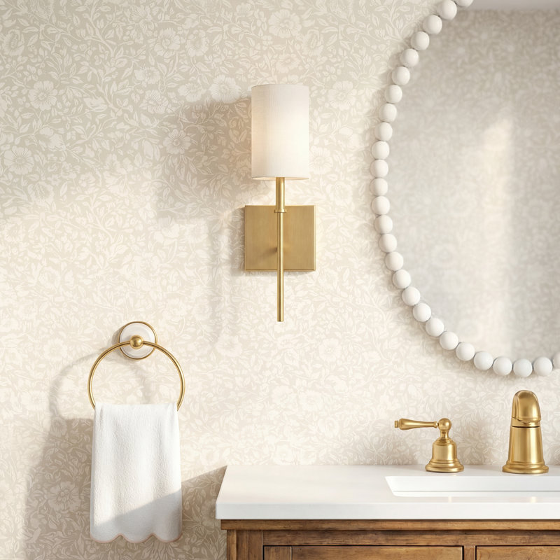 Rowley 1-Light Dimmable Bath Sconce, Satin Brass