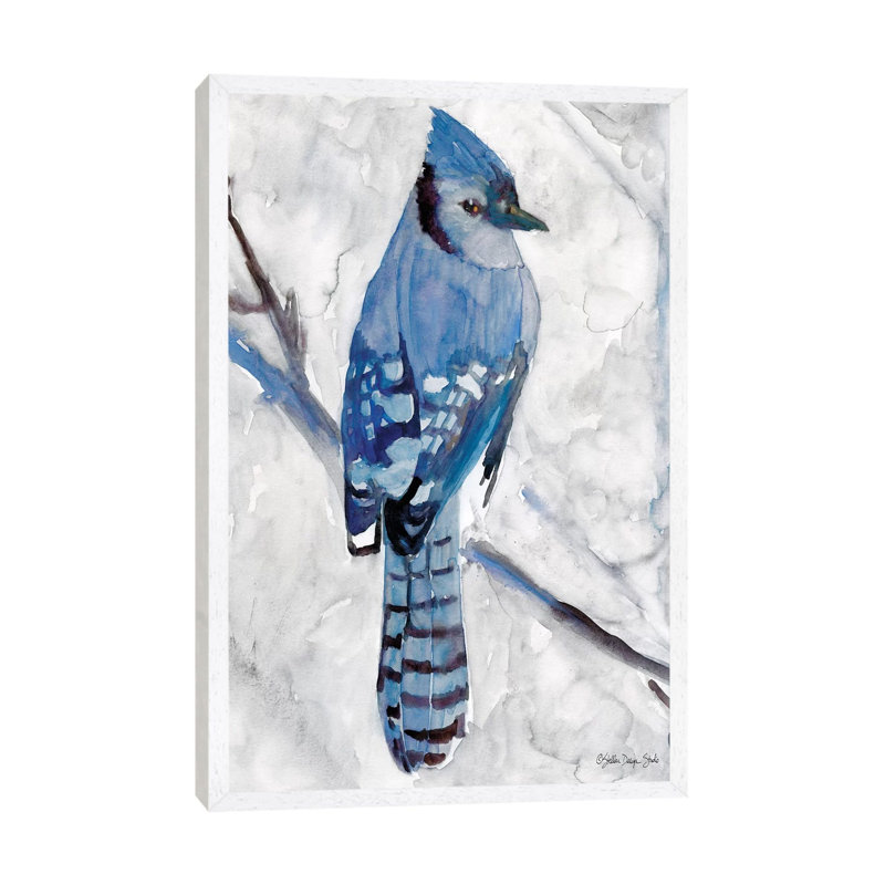 Blue Jay I - Painting on Canvas, 101.6cm H x 66.04cm W x 3.81cm D, White Floater Framed