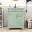 Meuble-lavabo autoportant classique avec lavabo en céramique, tablette réglable et grand rangement-638999686