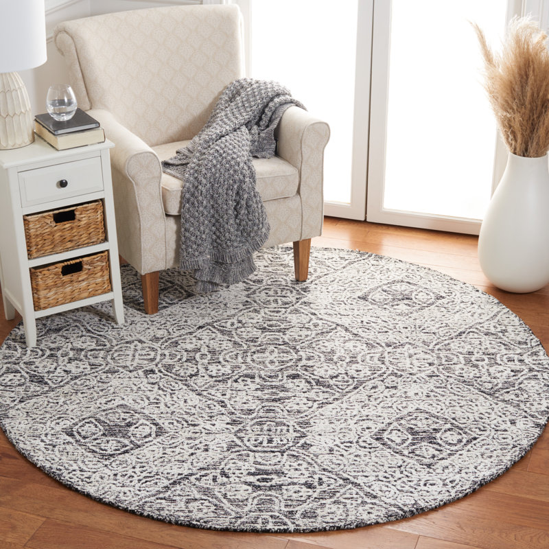 Tapis en laine / coton touffeté à la main Bathsheba, Rond 6 pi