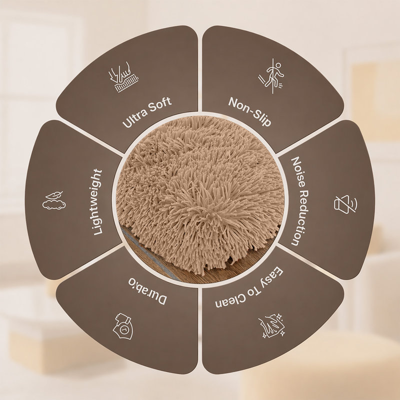 Aspire Homeware Beige Shaggy Area Rug Soft Plush Indoor Carpet, Rectangle 60cm Width X 110cm Length