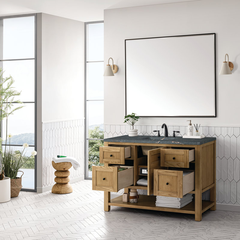 Breckenridge 48'' W Single Vanity, Light Natural Oak, Parisien Bleu, 8" Widespread