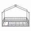 Wood Bed House Bed Frame With Fence-55087630