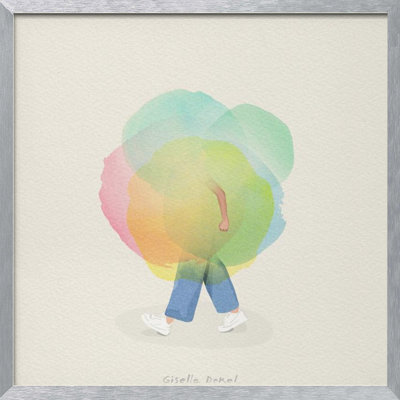 Pop Art & Retro "Cloud of Joy" par Giselle Dekel, reproduction d'art encadrée