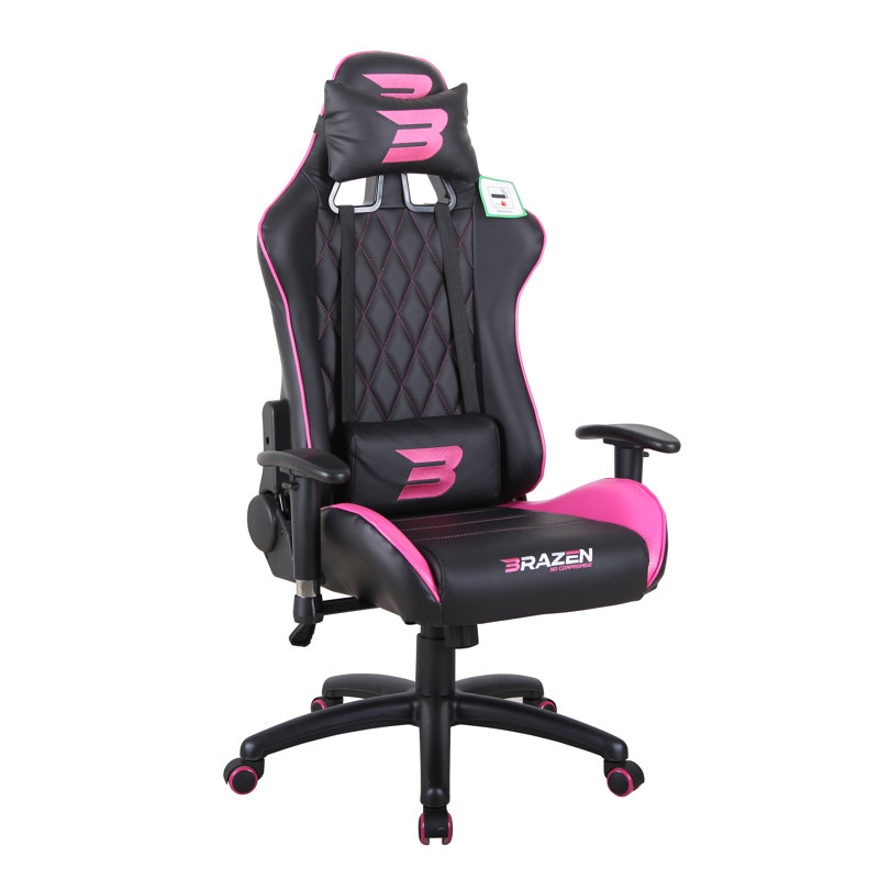 BraZen Phantom Elite Ergonomic Gaming Chair, Black/Pink