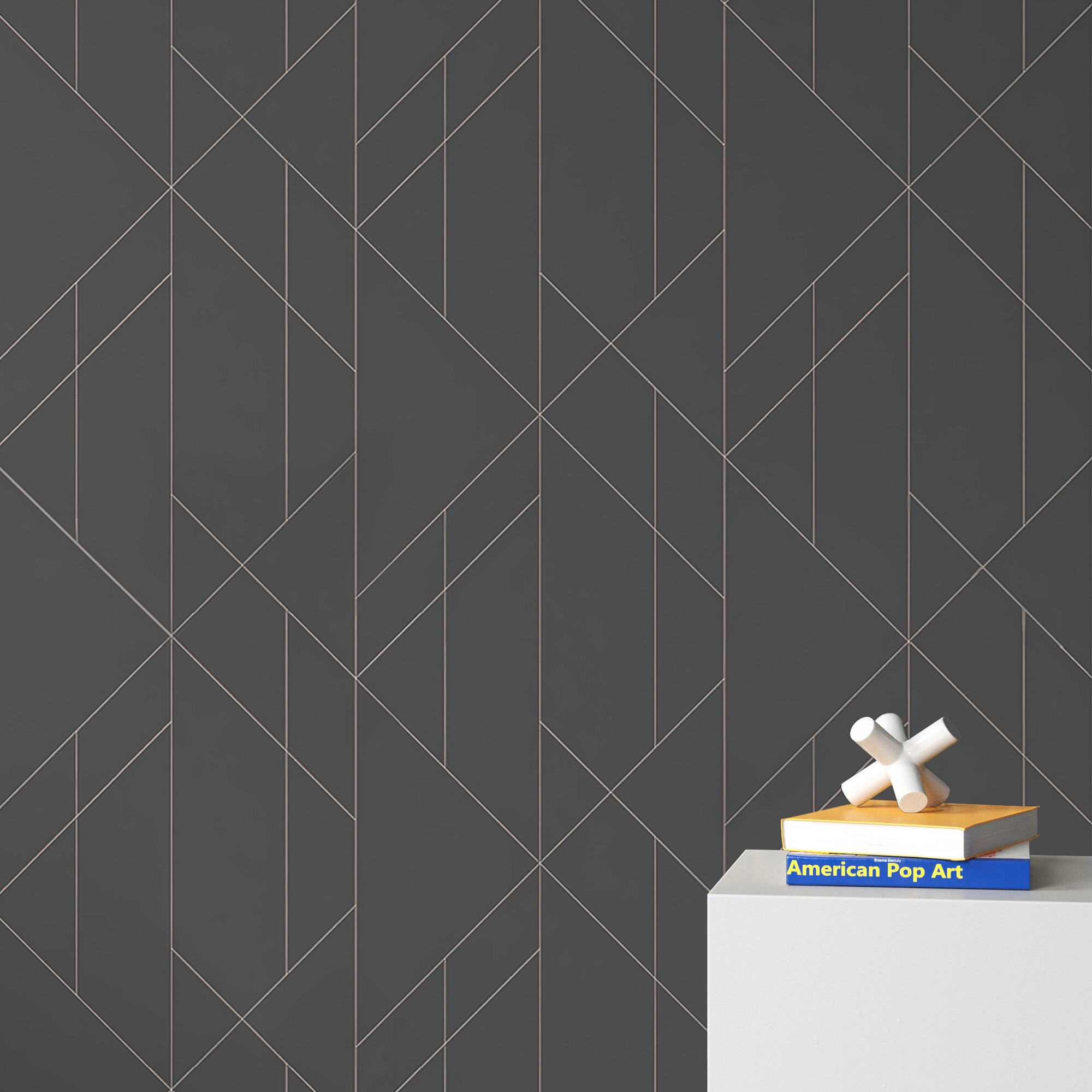 Foster Geometric Wallpaper, Charcoal