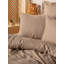 Ensemble de housse de courtepointe 100% coton Luxury Ranforce Super King, 102,4 x 86,6 pouces | Comprend 2 taies d'oreiller (23,6 po x 23,6 po) | Impression réactive, lavable à la machine, fermeture à boutons et enveloppes, couleur vison élégante-112932276-112932280