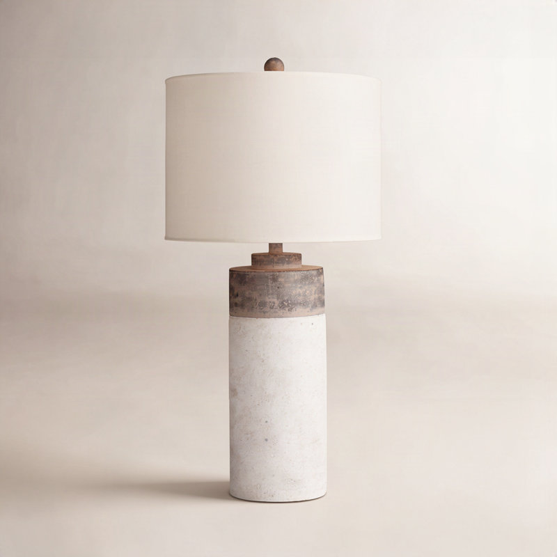 Knollwood 30.1'' H Concrete and Linen Table Lamp