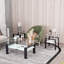 Ensemble de 2, table basse moderne en verre trempé, table de bout, table carrée-1448498452