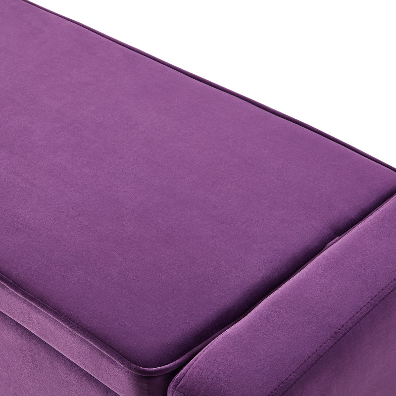 Banc de rangement en velours Fabroni, Mauve