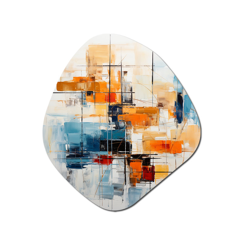 Landen - art mural moderne asymétrique en métal de style Mid-Century, reproduction d'art moderne de forme unique