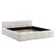 Lit plateforme très grand blanc avec tête et pied de lit Boucle Thick, revêtement de style bloc-34127208