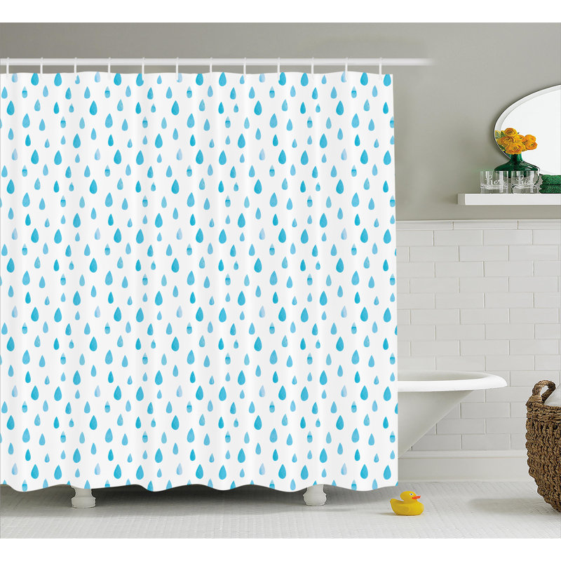 Rideau de douche décoration rain drop, H 69 po x l 75 po