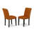3 Piece Modern Dining Table Set Contains a Round Kitchen Table with Pedestal and 2 Baked Bean Faux Leather Parson Dining Chairs, Black & Cherry-1331558072-1285047953