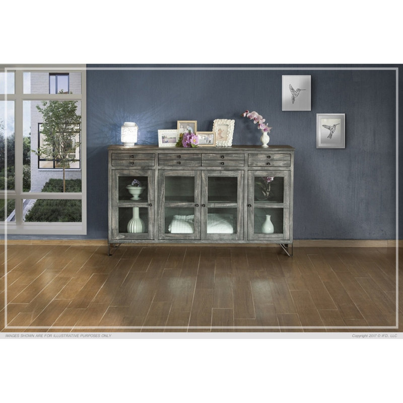 68 " W Solid Wood Top Console Table