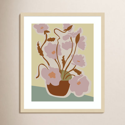 Expressive Abstract House Plant Pink Print