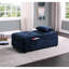 Banc à plateau relevable moderne avec revêtement en velours bleu foncé et lit escamotable - Structure en bois massif pour plus de durabilité