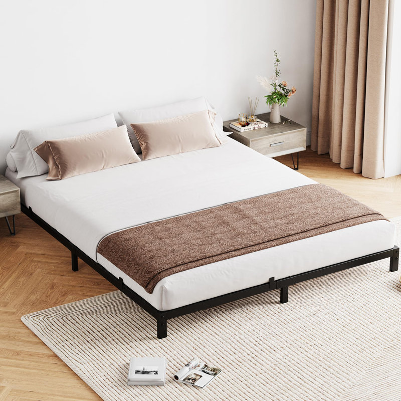 6-Inch Full Bed Frame, Low Profile Metal Platform Bed, Mattress Foundation, Noise-Free, Easy Assembly, Full