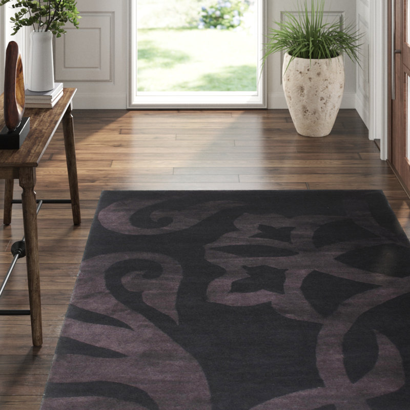 Niagara Iv Hand-Knotted Area Rug in Onyx, Rectangle 6' x 9'