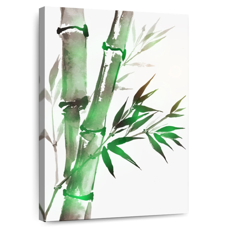 Harnek Green Bamboo Ink Wash, 24" H x 16" W