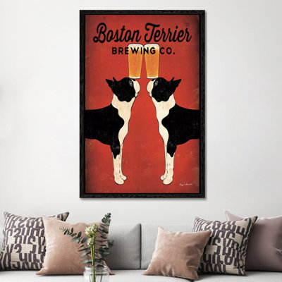 Boston Terrier Brewing Co. 1 Piece Single Picture Frame and Floater Frame Wall Art on Canvas