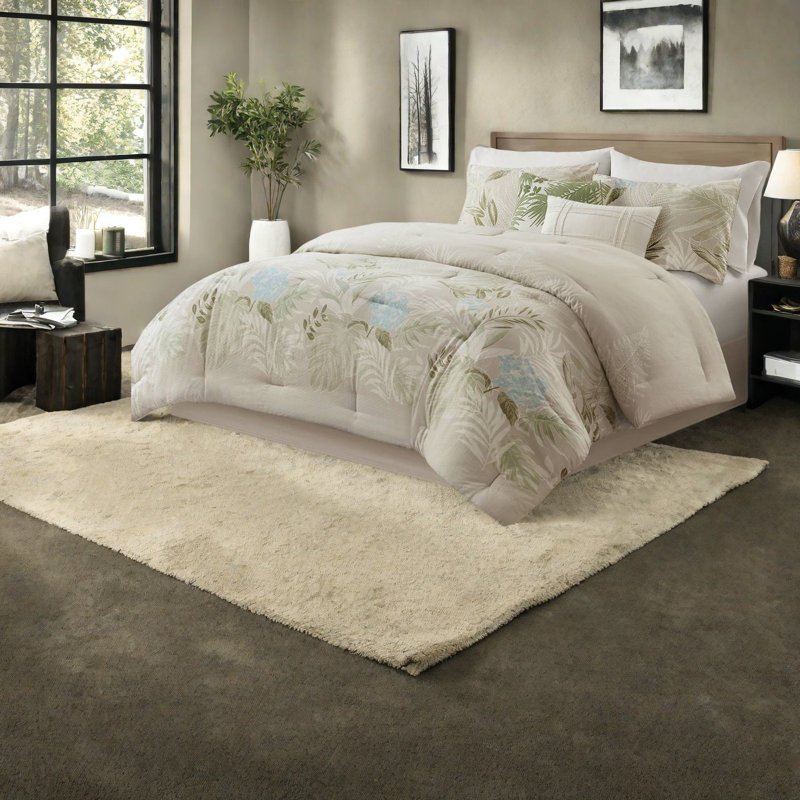 Ensemble de literie surdimensionnée en coton 6 pièces pour très grand lit avec coussins décoratifs pour les maisons côtières