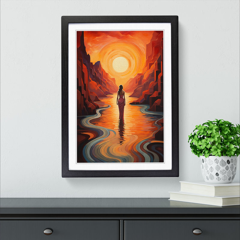Single Picture Frame Print on Wood, 34cm H x 25cm W, Black Framed