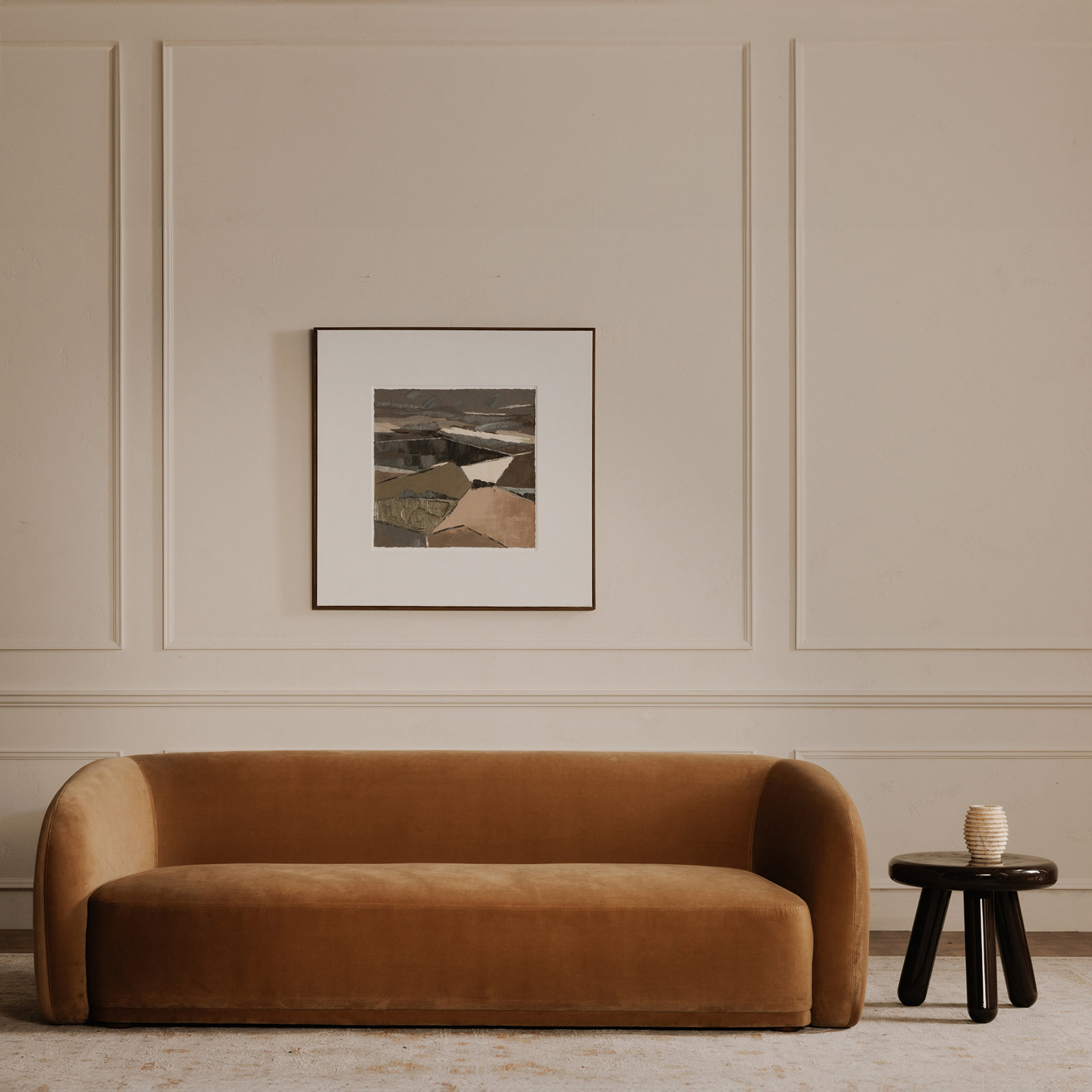 Penelope 90" Sofa, Camel Faux Mohair