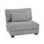 Maelina Upholstered Light Grey Corduroy Armless Chair with Pillow Back, Single Chair Module Part For Sectional Sofa-107627211