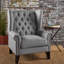 Fauteuil d'appoint attrayant avec tissu gris - Fauteuil majestueux de salon-118039290