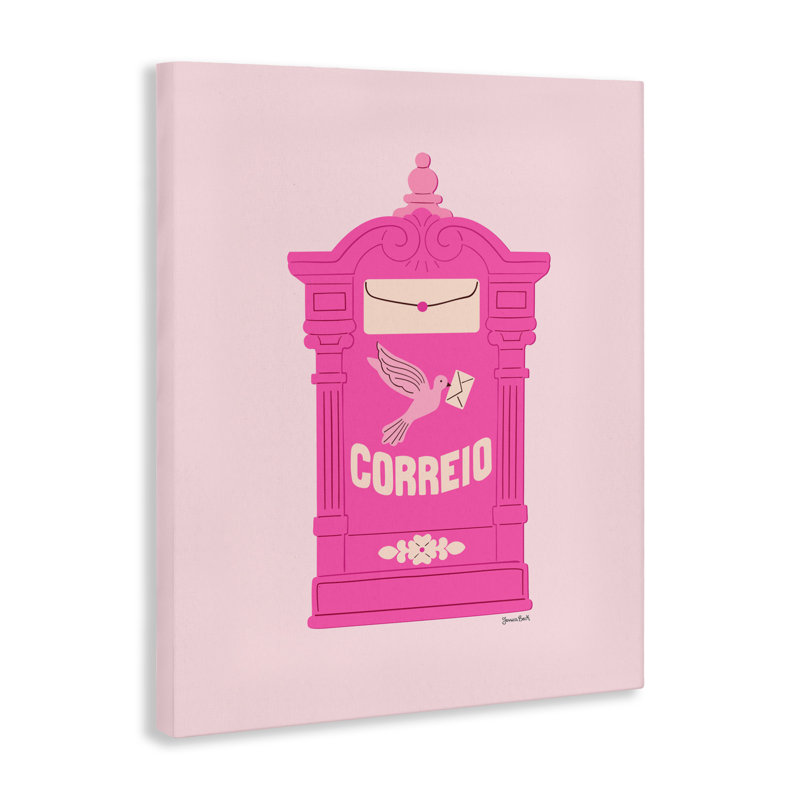 Toile de boîte aux lettres rose, par Jessica Beck, H 30 po x l 24 po