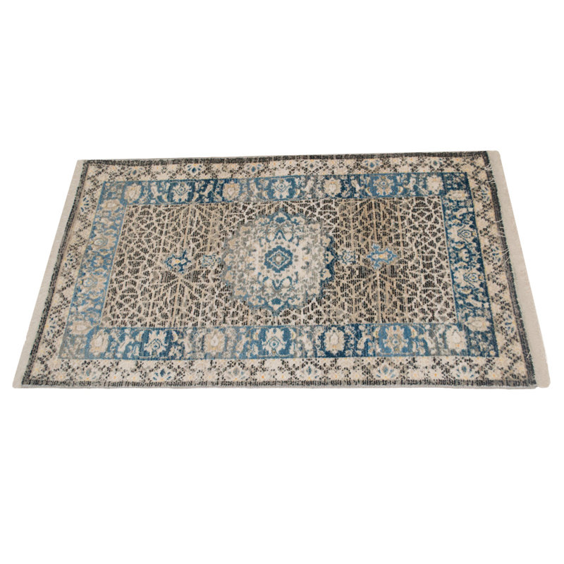MACHINE MADE POLYESTER AREA RUGS  - Rectangle | Black Gray Color, Oriental Design, Low Pile Machine Made Area Rugs for Living Room, Bed Room