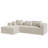 Boneless 111" Cloud Sectional Couch With Corduroy Upholstered Chaise Lounge - No Assembly Required, Deep Seat Could Plush Boneless Sofa With 3 Back Pillows And 2 Throw Pillows-905073872