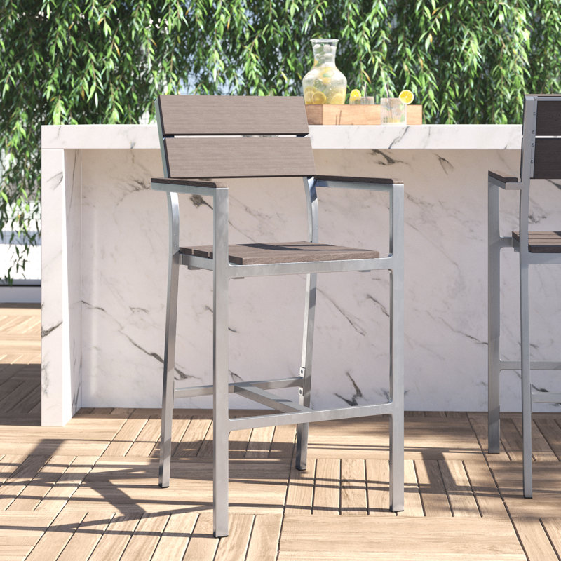 Seaside Counter Stool with Solid Wood Frame