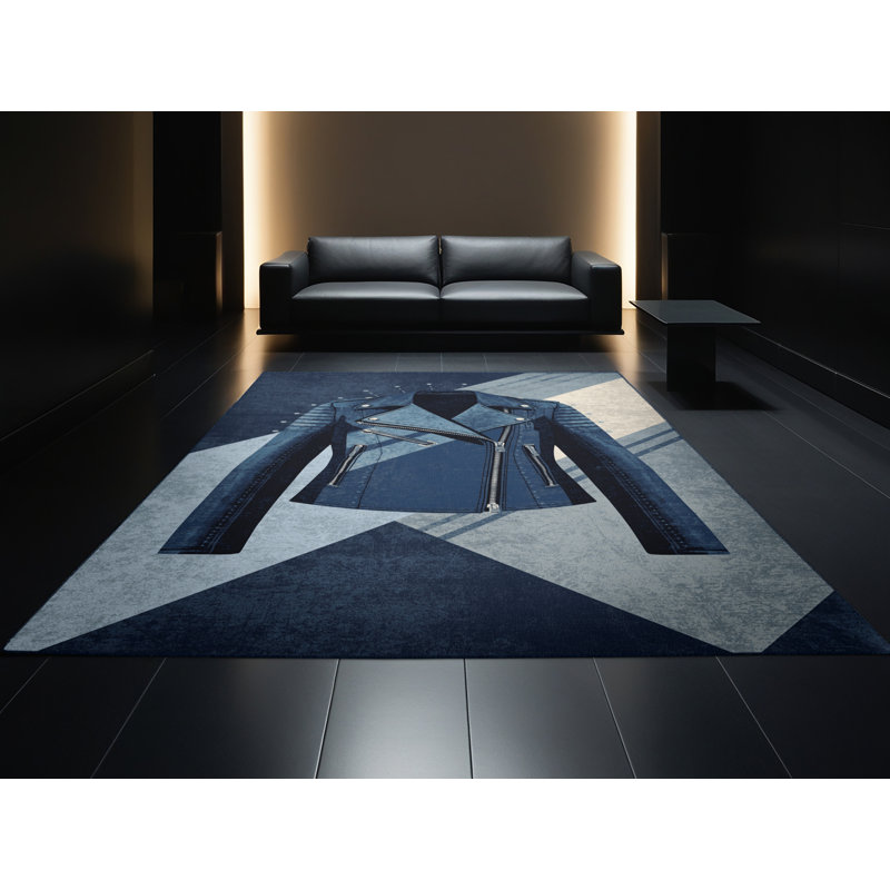Tapis gris moelleux doux et moelleux Elwell, 8 x 10
