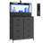Smart Dresser with 11 Fabric Drawers, Built-in Charging Station with Wireless Charger, App-Controlled RGB LED Lights-1514257525