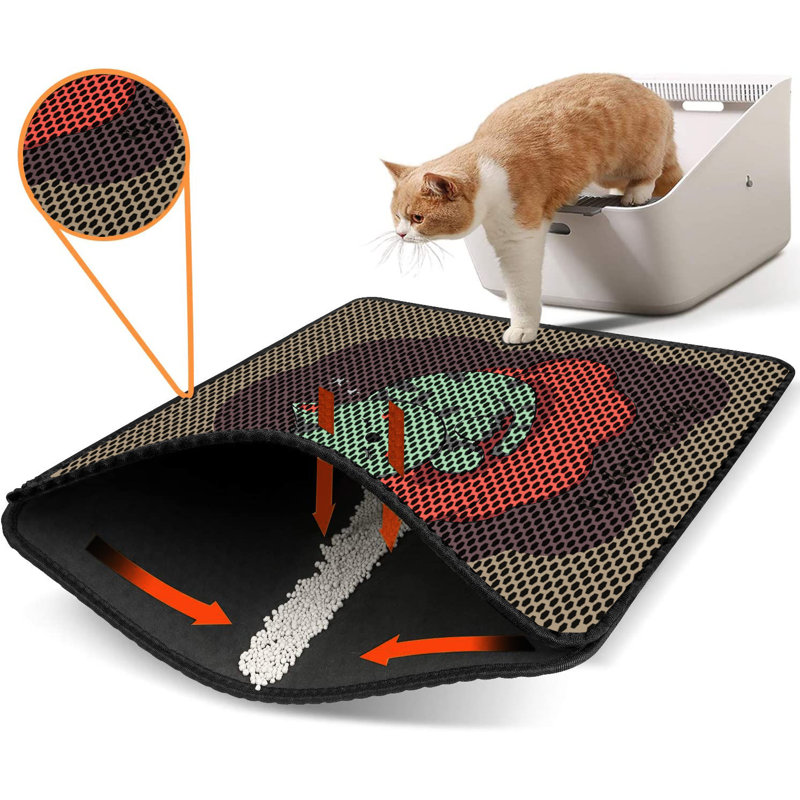 Premium Cat Litter Mat, 18 x 24 inches | 50% PVC / 50% Polyester, Machine Washable & Vacuum Friendly | Durable, Easy-Clean Design for Pet Owners | Protect Your Floors from Litter Messes
