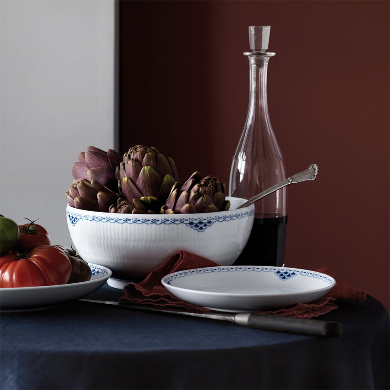 Royal Copenhagen Princess Shallow Serving Bowl, 2.3" H x 7.75" W x 7.75" D