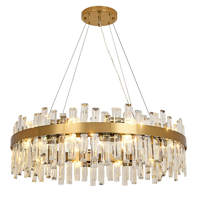 Bartolome Crystal Chandelier, 25cm H x 80cm W x 80cm D, 12 Lights, Gold