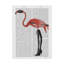 Flamant rose avec bottes à lacets sur texte, art textuel sur toile tendue-33420877